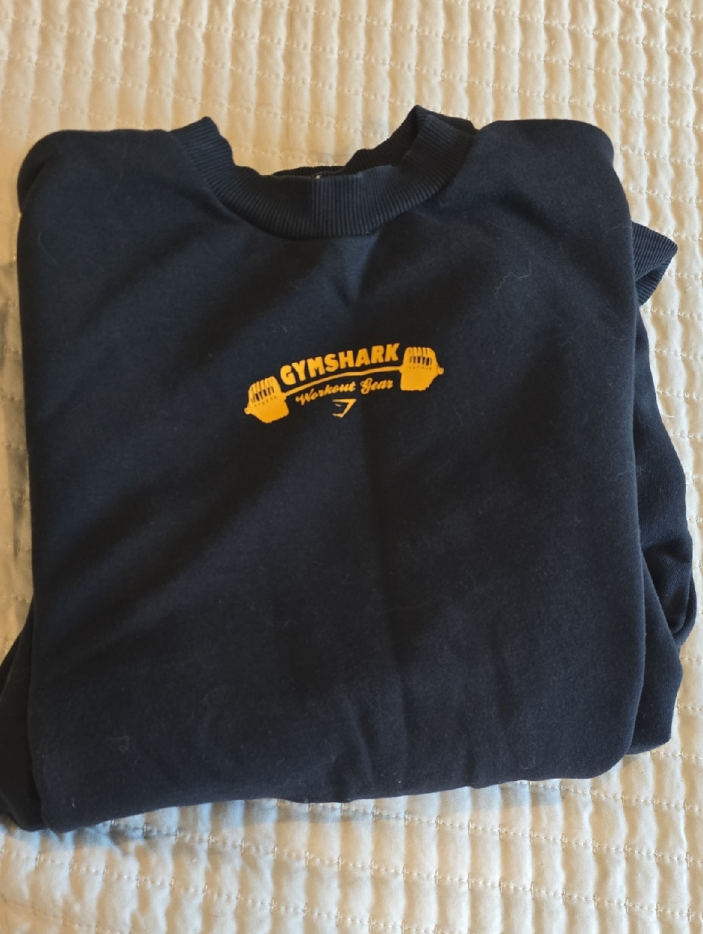 Gymshark Black Crewneck Sweatshirt with Yellow Gym Logo
